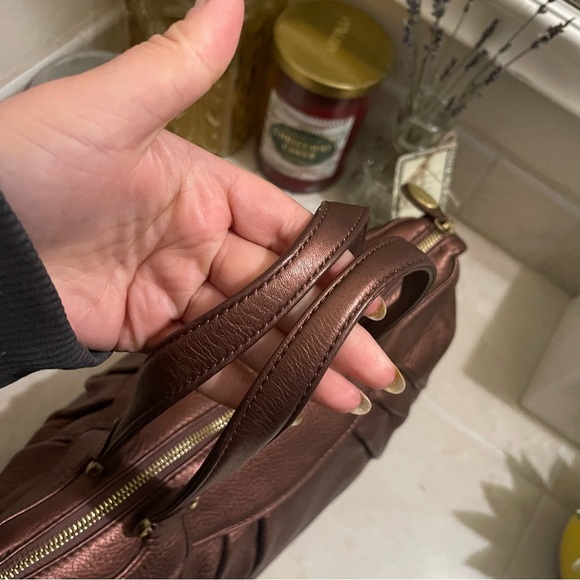 COLE HAAN- bronzed metallic leather purse -EUC - Picture 7 of 10